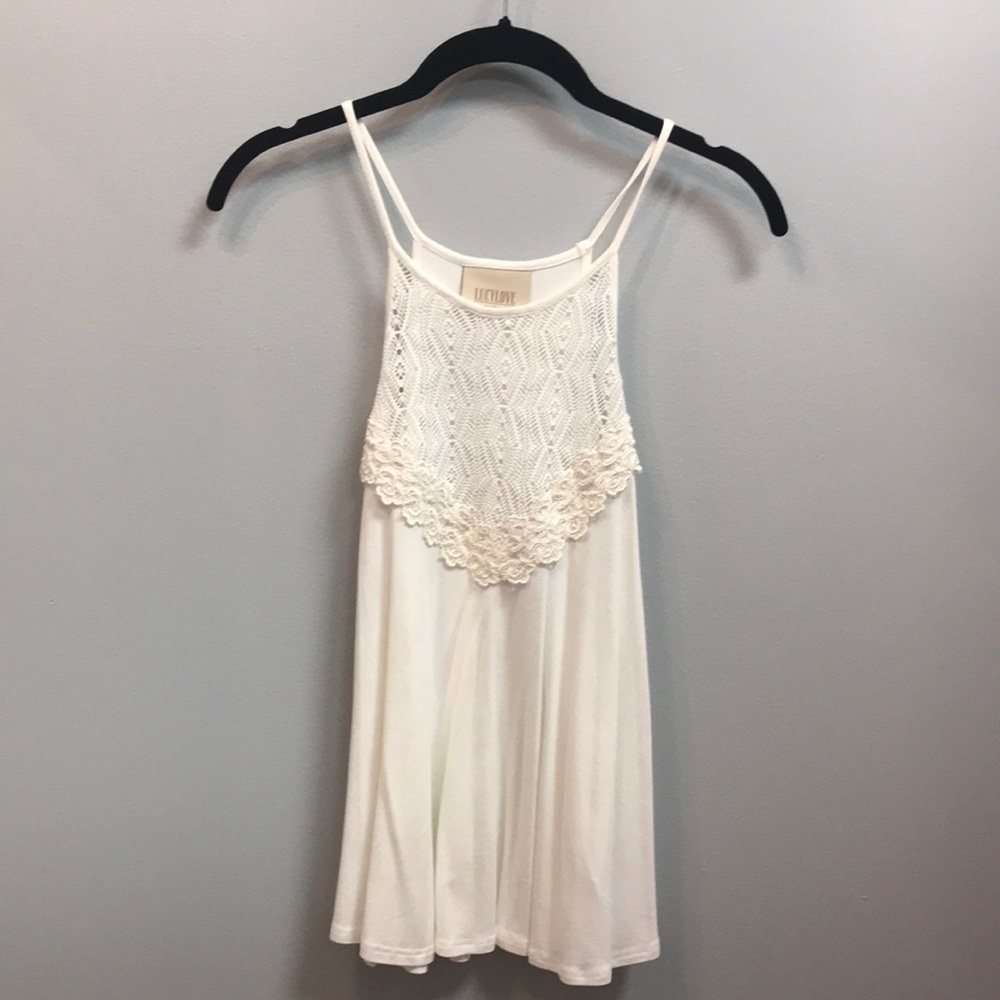 Lucy Love Boho crochet front tank